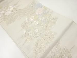 アンティーク　絽草花模様織出し袋帯（材料）